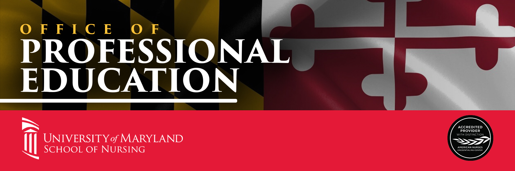 Office of Professional Education header with Maryland flag in background