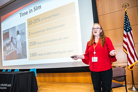 Amy Daniels presenting about simulation