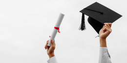 Graduation cap and diploma